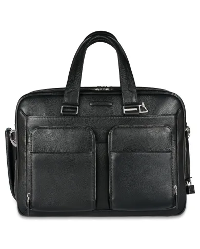 Piquadro Cartella in pelle espandibile "Modus" Nero