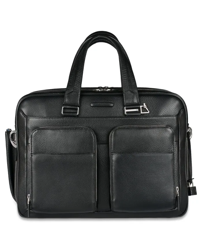 Piquadro Cartella in pelle espandibile "Modus" Nero