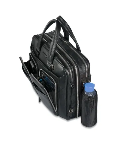 Piquadro Cartella in pelle espandibile "Modus" Nero