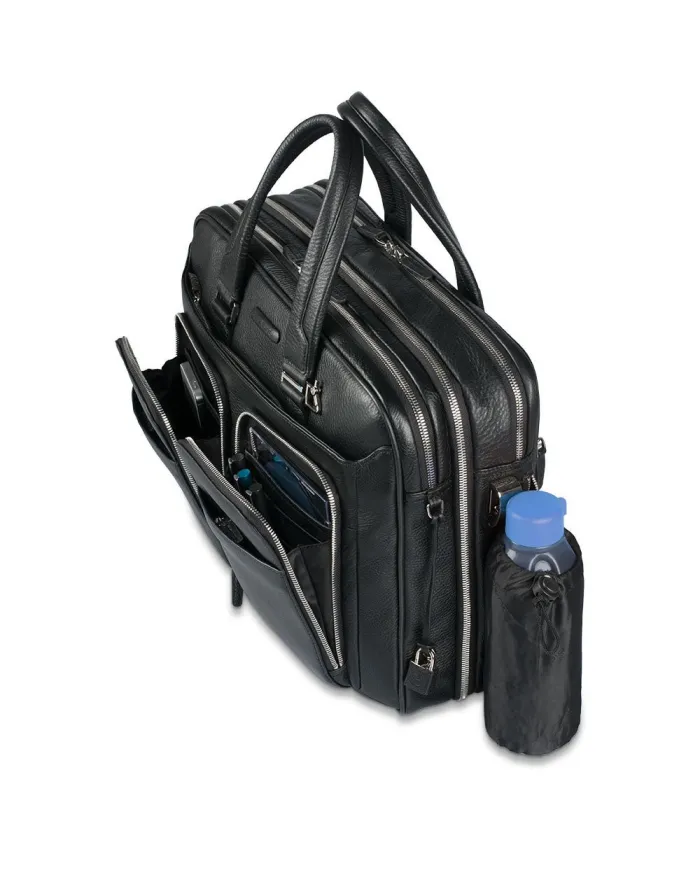 Piquadro Cartella in pelle espandibile "Modus" Nero