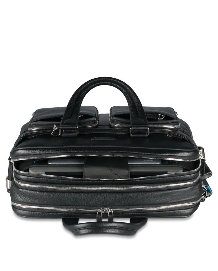 Piquadro Cartella in pelle espandibile "Modus" Nero