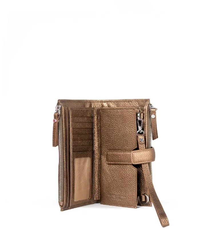 Gianni Chiarini portafoglio con tracolla Wallets dollaro Bronzo