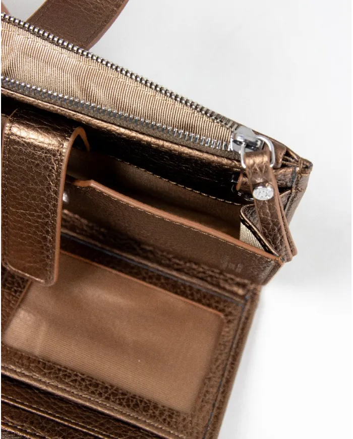 Gianni Chiarini portafoglio con tracolla Wallets dollaro Bronzo