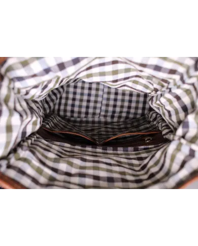 CHIARUGI Zaino cuoio piccolo Roll top Marrone