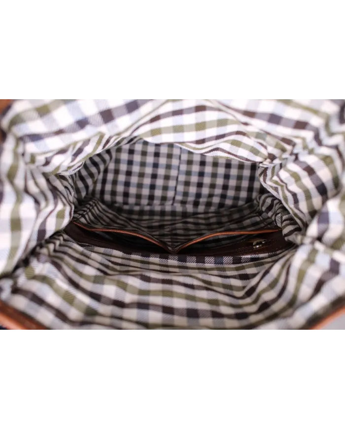 CHIARUGI Zaino cuoio piccolo Roll top Marrone