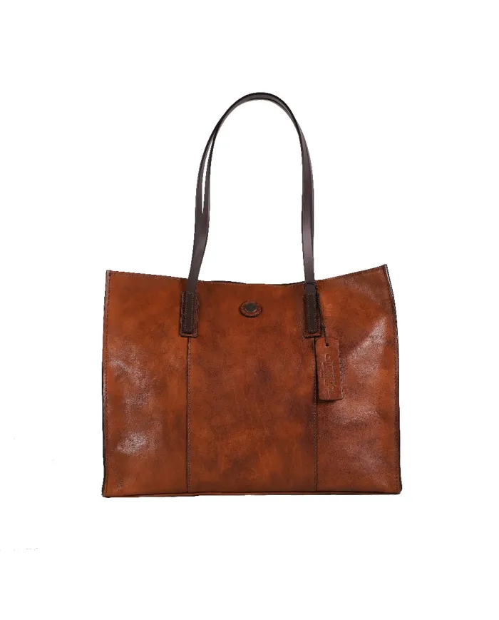 CHIARUGI Shopping bag cuoio Marrone