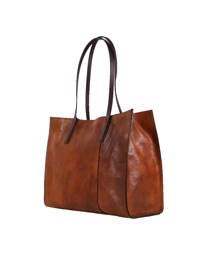 CHIARUGI Shopping bag cuoio Marrone