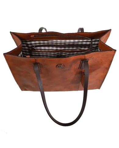 CHIARUGI Shopping bag cuoio Marrone