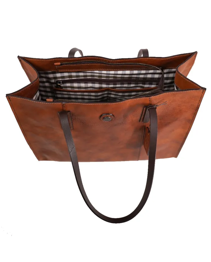CHIARUGI Shopping bag cuoio Marrone