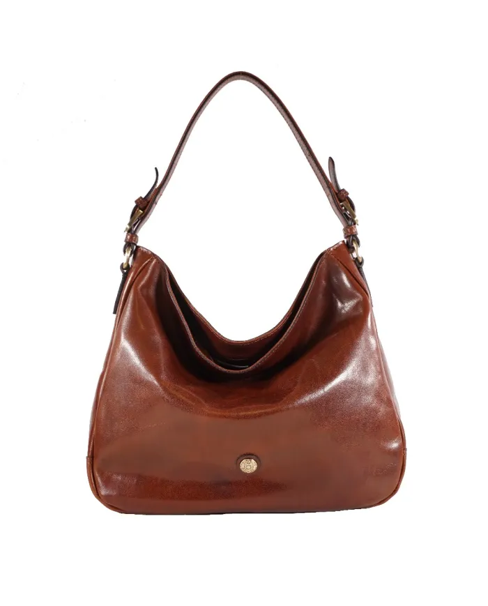 CHIARUGI Borsa a tracolla in cuoio Marrone