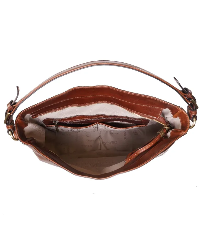 CHIARUGI Borsa a tracolla in cuoio Marrone
