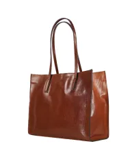 CHIARUGI Shopping bag pelle cuoio Marrone