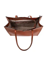 CHIARUGI Shopping bag pelle cuoio Marrone