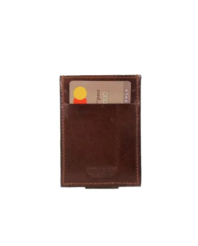 CHIARUGI Porta carte di credito cuoio Marrone
