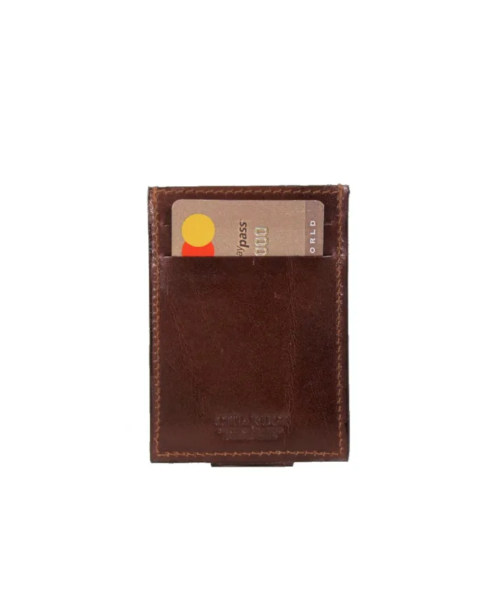 CHIARUGI Porta carte di credito cuoio Marrone