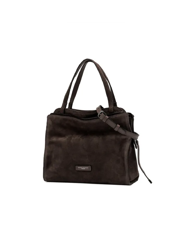 Gianni Chiarini Borsa a mano pelle scamosciata Janis Testa moro