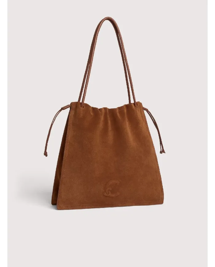 Coccinelle Borsa Dulse suede large Cognac