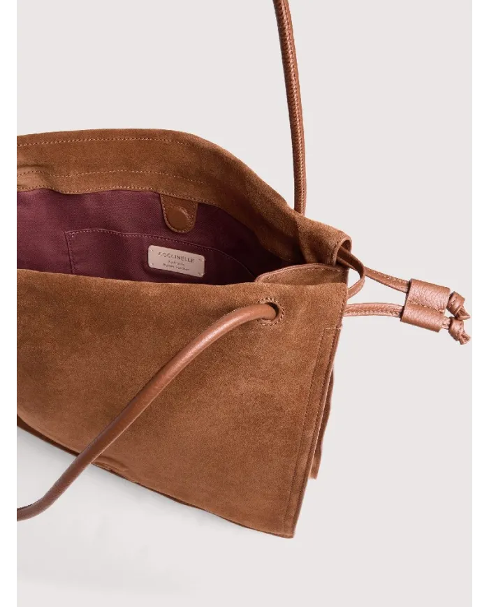 Coccinelle Borsa Dulse suede large Cognac