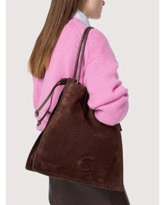 Coccinelle Borsa Dulse suede large Cognac