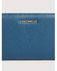 Coccinelle Portafoglio in pelle Metallic soft Avio