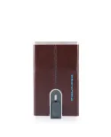 Piquadro Porta carte di credito con sliding system "Blue square" Mogano