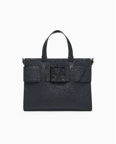 Armani Exchange Borsa a mano grande Nero