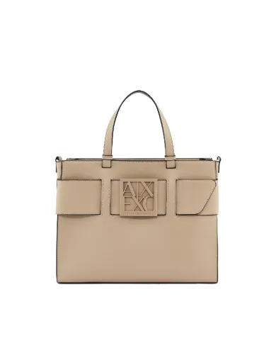 Armani Exchange Borsa a mano grande Sabbia