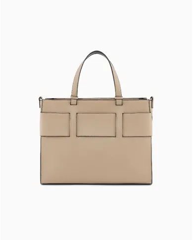 Armani Exchange Borsa a mano grande Sabbia