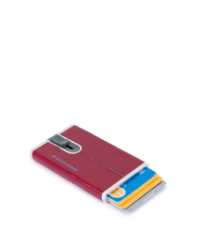 Piquadro Porta carte di credito con sliding system "Blue square" Rosso