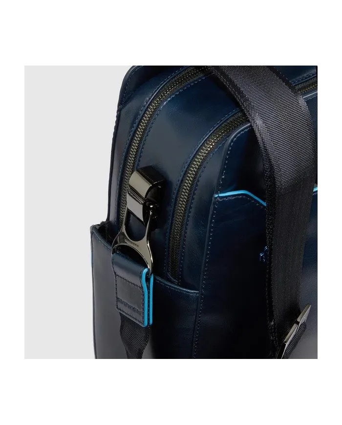 Piquadro Cartella in pelle porta pc 15,6" Blue square Mogano