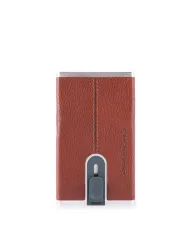 Piquadro Porta carte di credito con sliding system "Black square" Cuoio