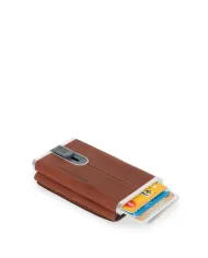 Piquadro Porta carte di credito con tasca banconote "Black square" Cuoio