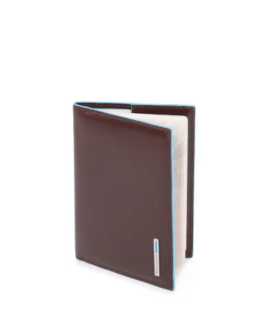 Piquadro Porta passaporto in pelle Blue Square. Mogano