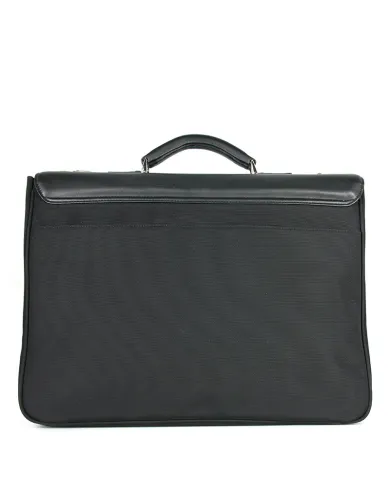 Bric's Cartella in tessuto e pelle Bric's linea "Privacy". Nero