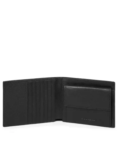 Piquadro Portafoglio uomo pelle Black square Nero