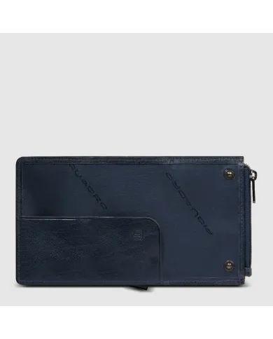 Piquadro Compact wallet con tasca monete Solm Blu