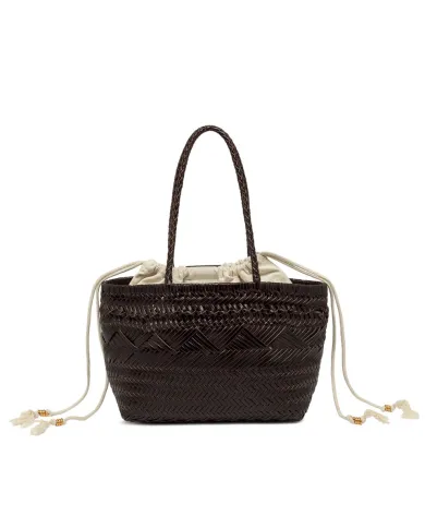 Gianni Chiarini Borsa in pelle intrecciata Testa moro