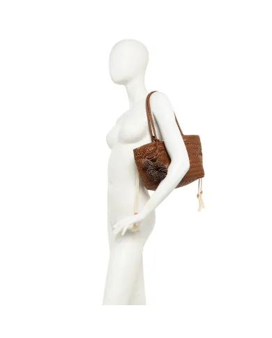Gianni Chiarini Borsa in pelle intrecciata Testa moro