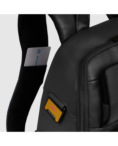Piquadro Zaino in pelle porta pc 13,3 Ael Nero