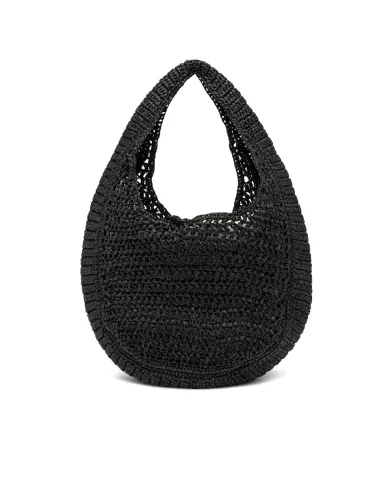 Gianni Chiarini Borsa rafia crochet Nefeli Nero