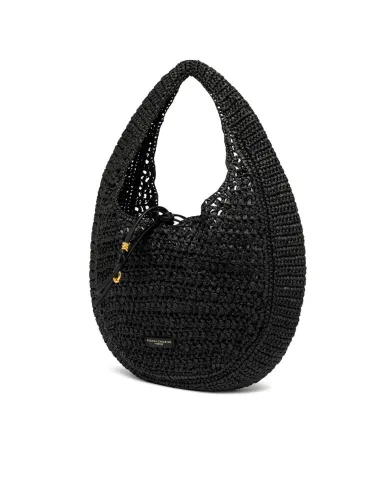 Gianni Chiarini Borsa rafia crochet Nefeli Nero