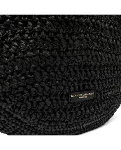 Gianni Chiarini Borsa rafia crochet Nefeli Nero
