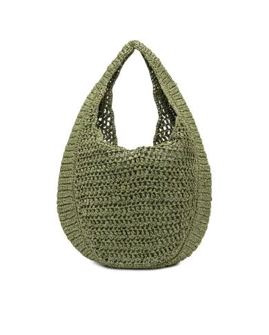Gianni Chiarini Borsa rafia crochet Nefeli Verde
