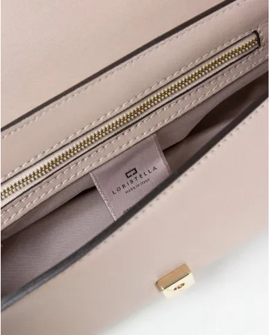 Loristella Borsa piccola in pelle liscia con pattina e tracolla The Bethlow Taupe