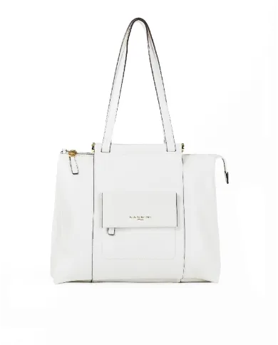 Nannini Borsa grande pelle Febe Bianco