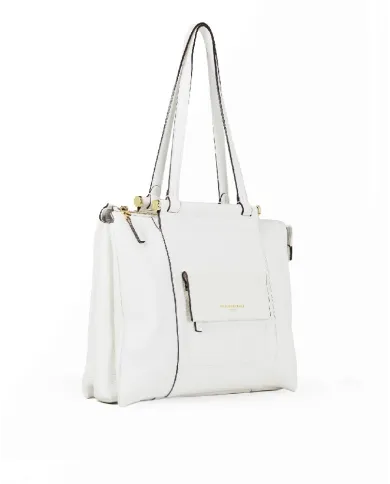 Nannini Borsa grande pelle Febe Bianco