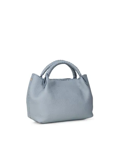 Visona Borsa a mano in pelle manico ricoperto Mia Celeste