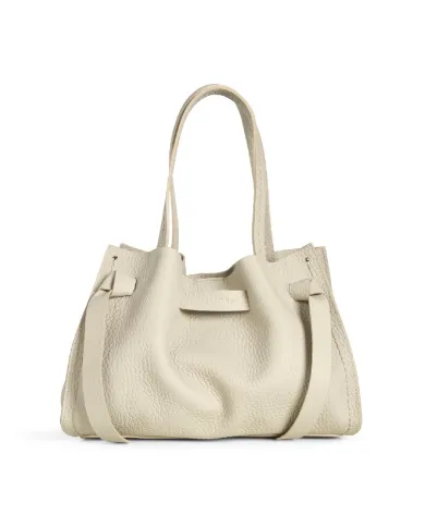 Visona Borsa a Mano in Vera Pelle Vittoria con Tracolla – Made in Italy Beige