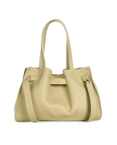 Visona Borsa a Mano in Vera Pelle Vittoria con Tracolla – Made in Italy Verde chiaro