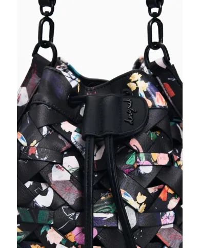 Desigual Borsa in ecopelle Intrecciata – Tracolla e Zainetto 2 in 1 Nero/Multicolor